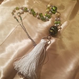 White Tassel Necklace